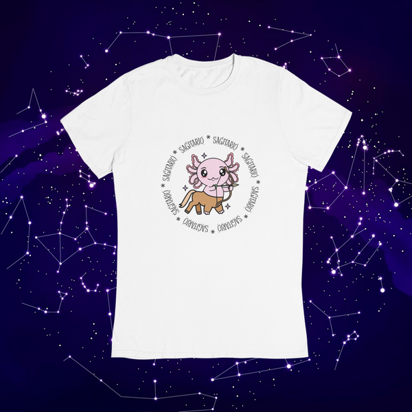 Playera Axolotzin Horoscopos Aro Sagitario Ajolote Adulto E Infantil