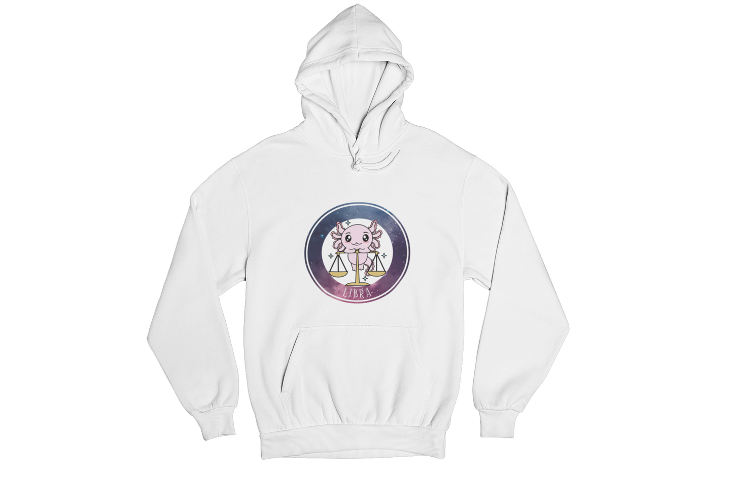 Hoodie Axolotzin Horóscopos Galaxy Libra Ajolote Unisex