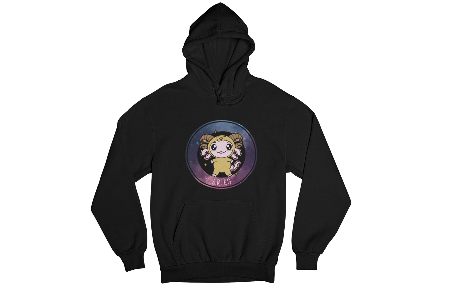 Hoodie Axolotzin Horóscopos Galaxy Aries Ajolote Unisex