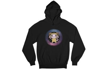 Hoodie Axolotzin Horóscopos Galaxy Aries Ajolote Unisex