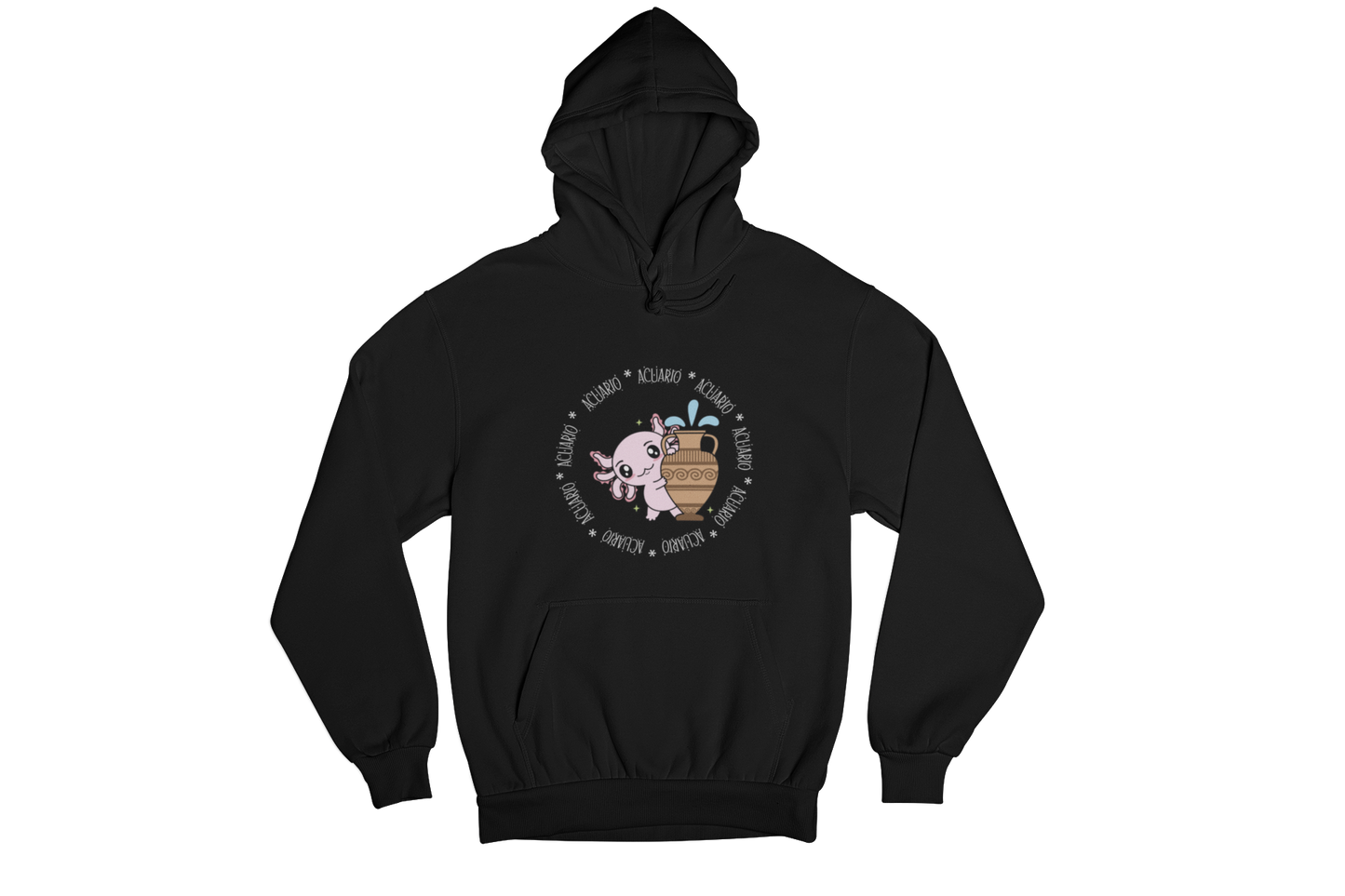 Hoodie Axolotzin Horóscopos Aro Acuario Ajolote Unisex