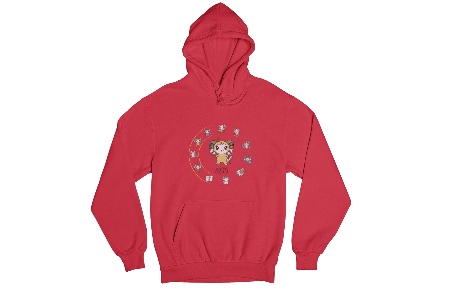 Hoodie Horóscopos Aries Axolotzin Ajolote Unisex