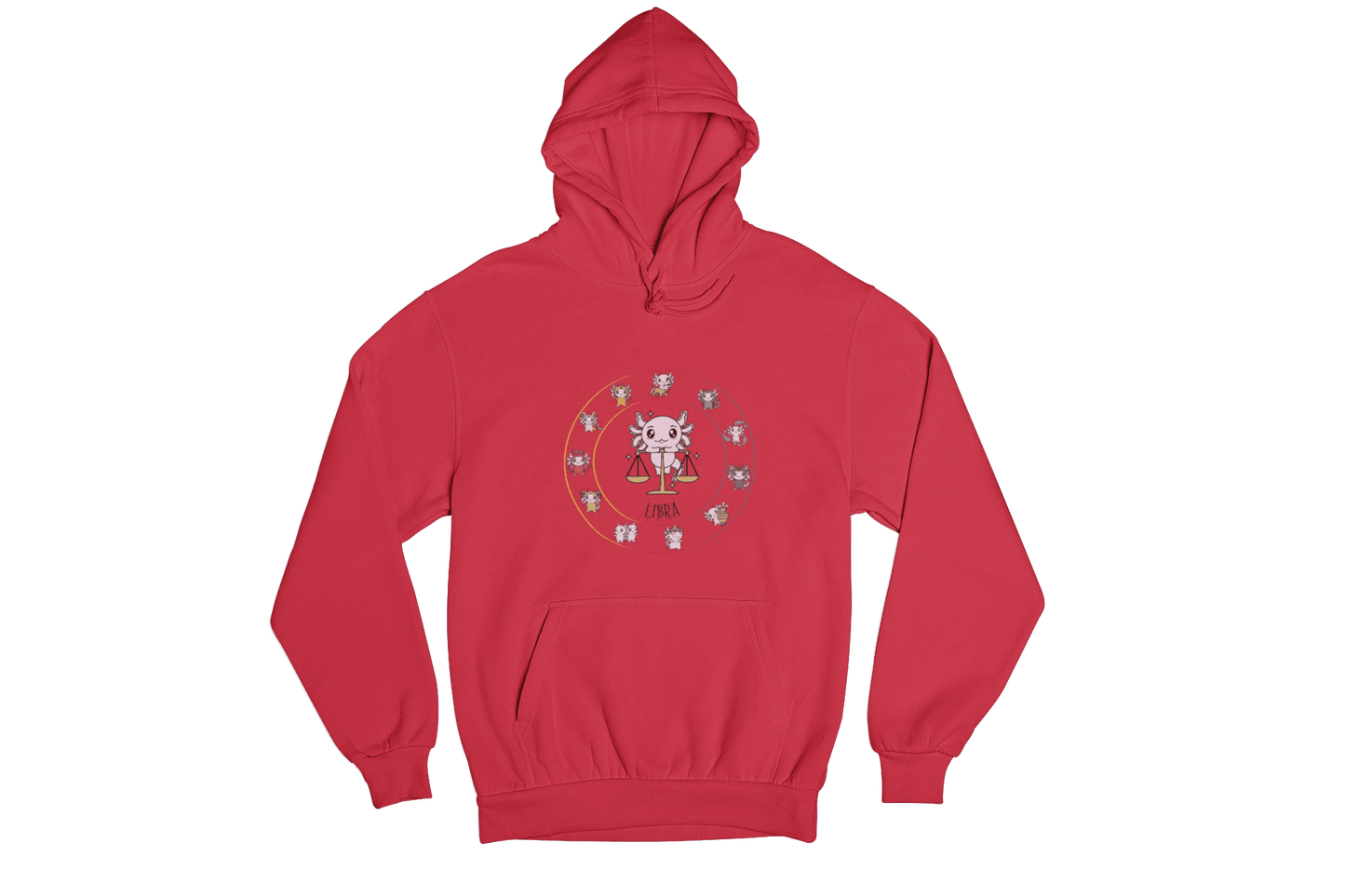 Hoodie Horóscopos Libra Axolotzin Ajolote Unisex