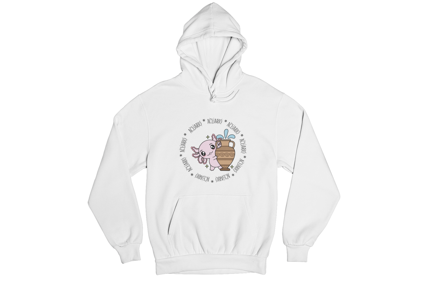 Hoodie Axolotzin Horóscopos Aro Acuario Ajolote Unisex