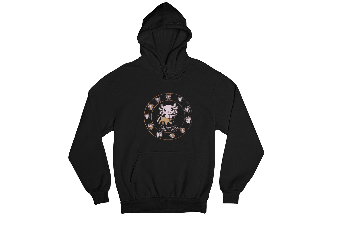 Hoodie Horóscopos Sagitario Axolotzin Ajolote Unisex