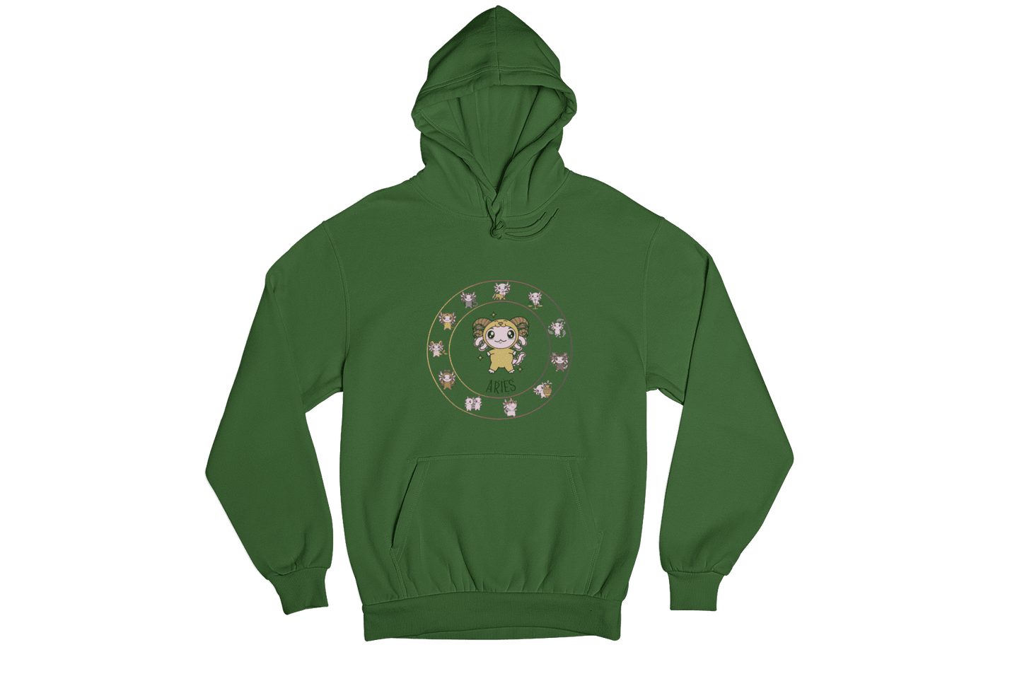 Hoodie Horóscopos Aries Axolotzin Ajolote Unisex