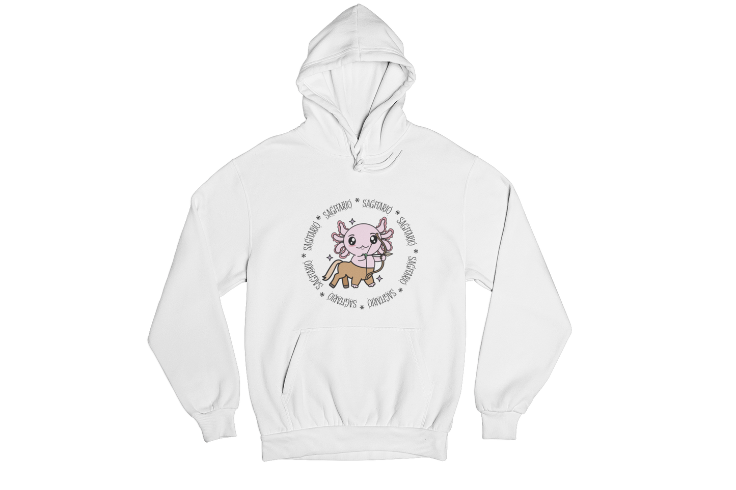 Hoodie Axolotzin Horóscopos Aro Sagitario Ajolote Unisex