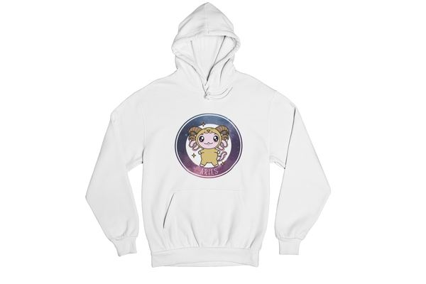 Hoodie Axolotzin Horóscopos Galaxy Aries Ajolote Unisex