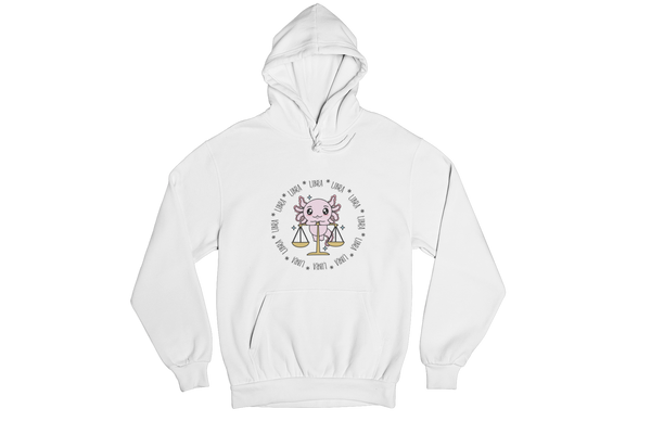 Hoodie Axolotzin Horóscopos Aro Libra Ajolote Unisex