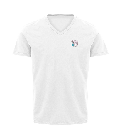 Playera Cuello V Axolotzin Quimico Ajolote Adulto