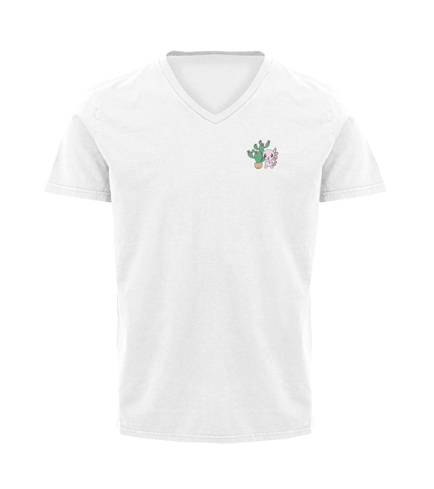 Playera Cuello V Axoloteria El Nopal Ajolote Adulto