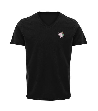 Playera Cuello V Axoloteria El Cotorro Ajolote Adulto