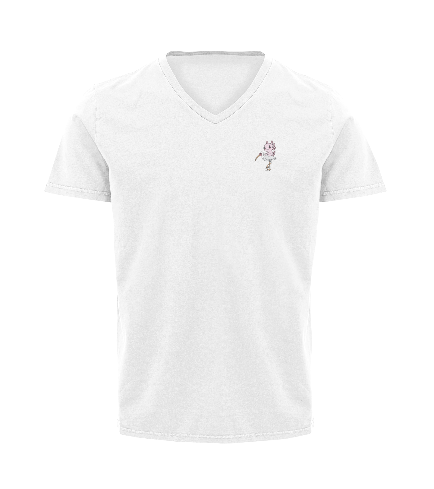 Playera Cuello V Axoloteria La Garza Ajolote Adulto