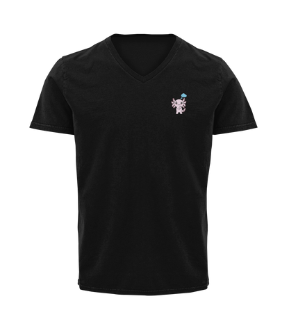 Playera Cuello V Axolotzin Pensando Ajolote Adulto
