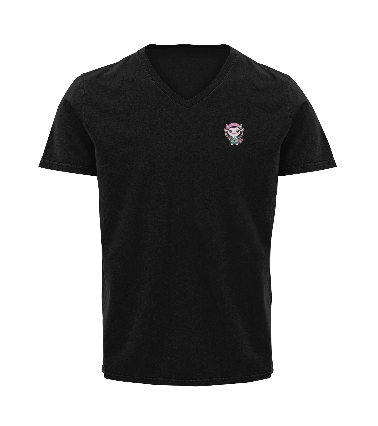 Playera Cuello V Axoloteria La Dama Ajolote Adulto