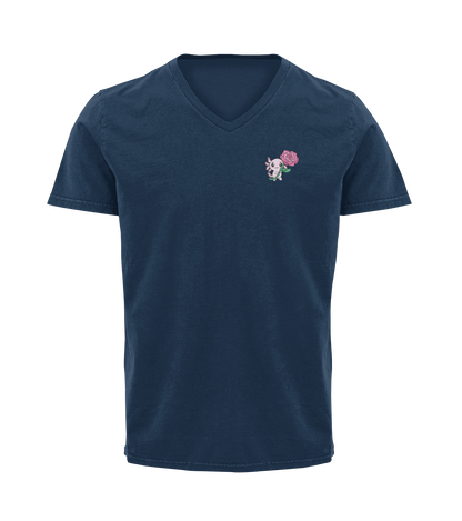 Playera Cuello V Axoloteria La Rosa Ajolote Adulto