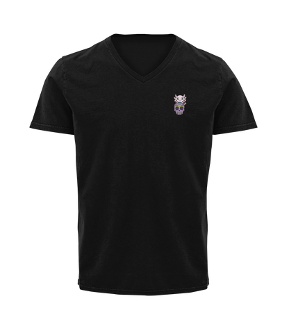 Playera Cuello V Axoloteria La Calavera Ajolote Adulto
