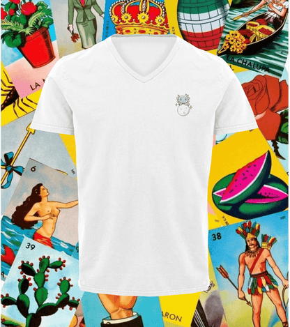 Playera Cuello V Axoloteria La Luna Ajolote Adulto