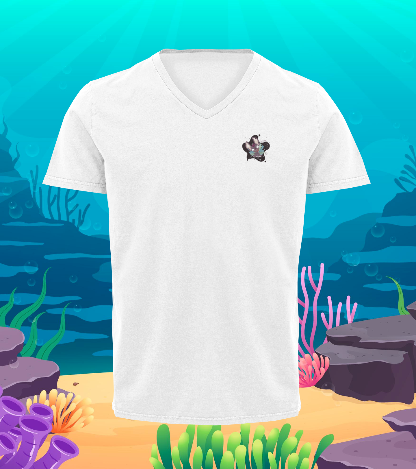 Playera Cuello V Ajolotito Xolo Mirari Chan