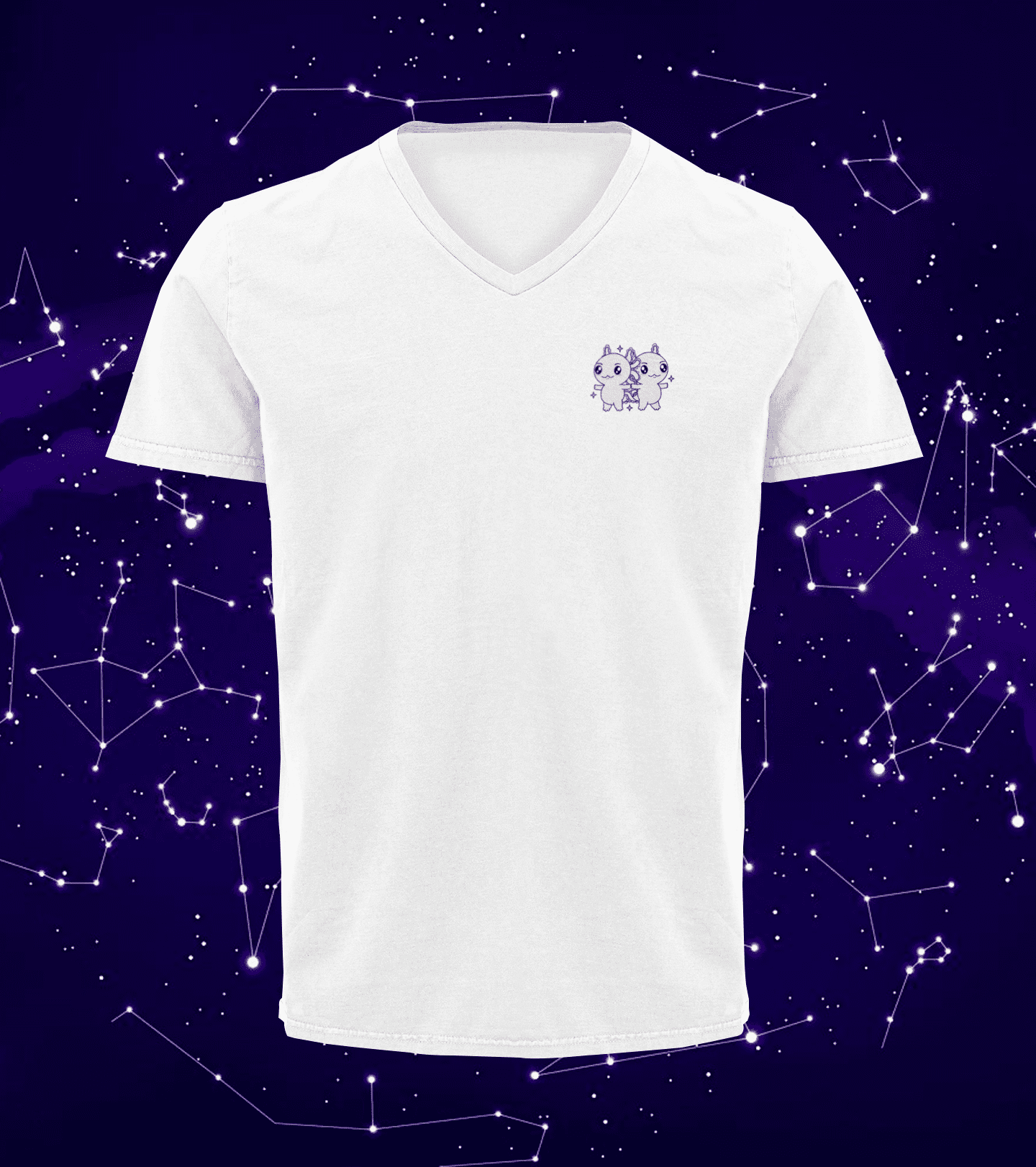 Playera Cuello V Horoscopos Geminis Axolotzin Ajolote Adulto