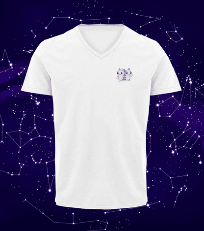 Playera Cuello V Horoscopos Geminis Axolotzin Ajolote Adulto