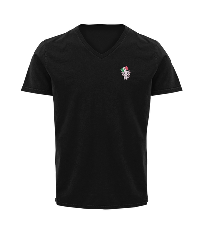 Playera Cuello V Axoloteria La Bandera Ajolote Adulto
