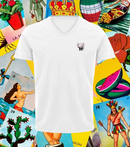 Playera Cuello V Axoloteria El Catrin Ajolote Adulto