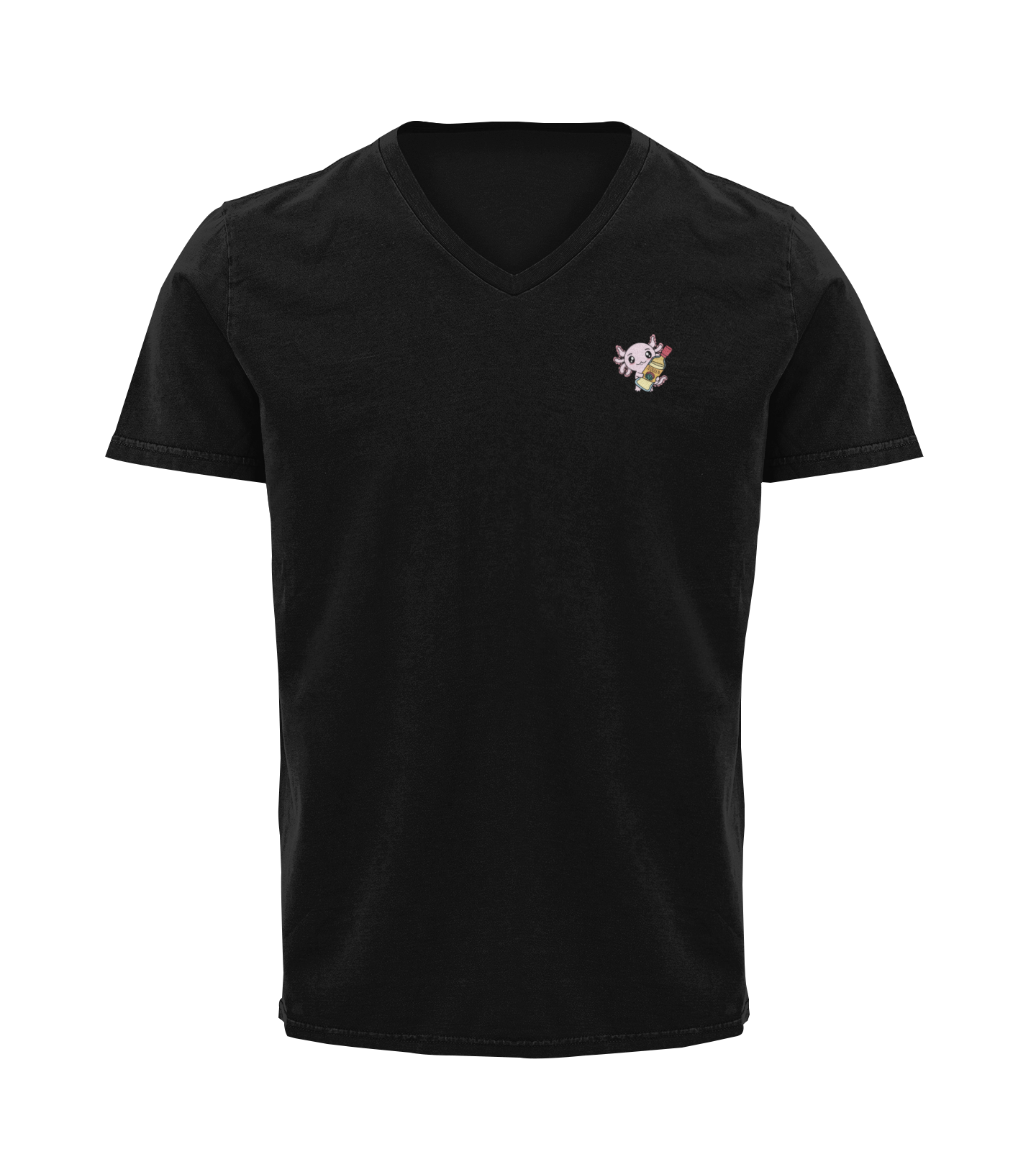 Playera Cuello V Axoloteria La Botella Ajolote Adulto