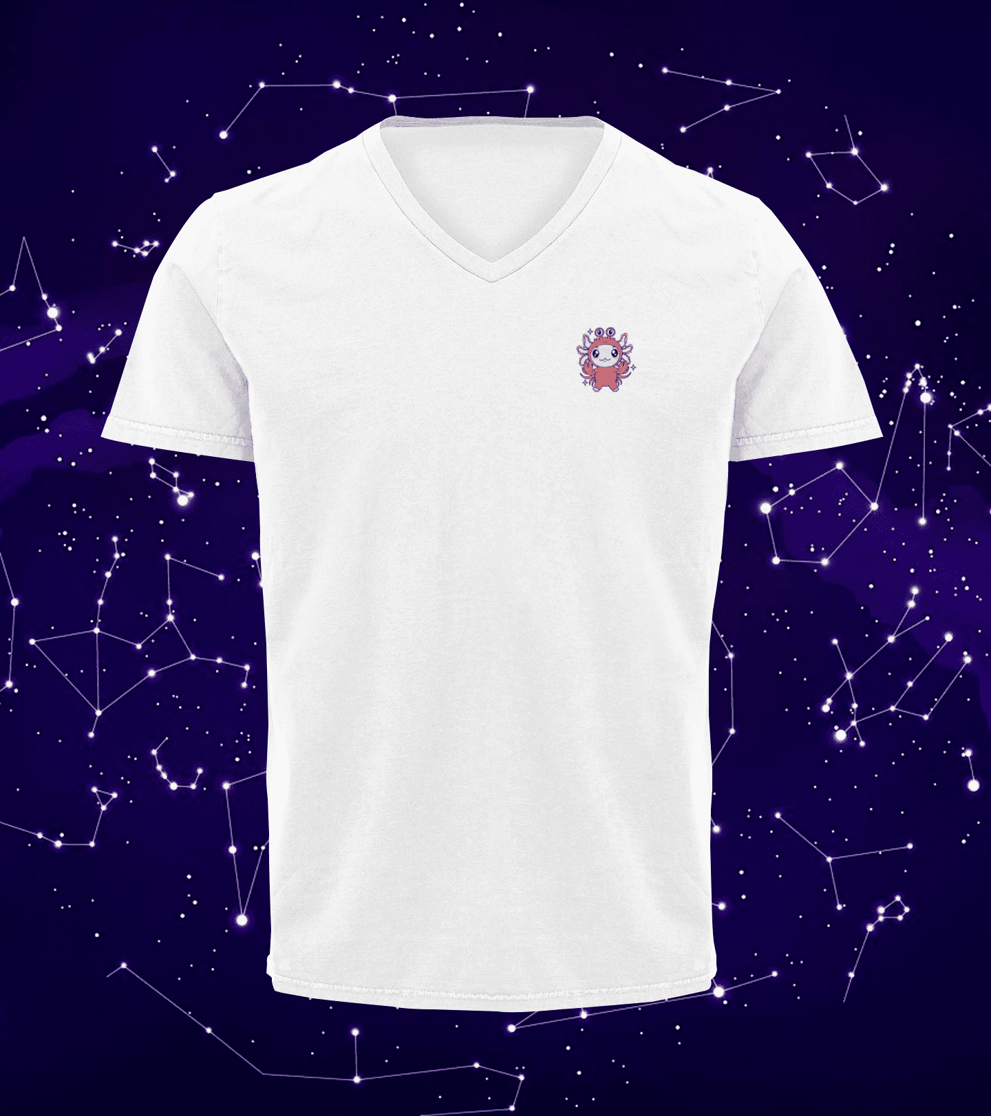 Playera Cuello V Horoscopos Cancer Axolotzin Ajolote Adulto