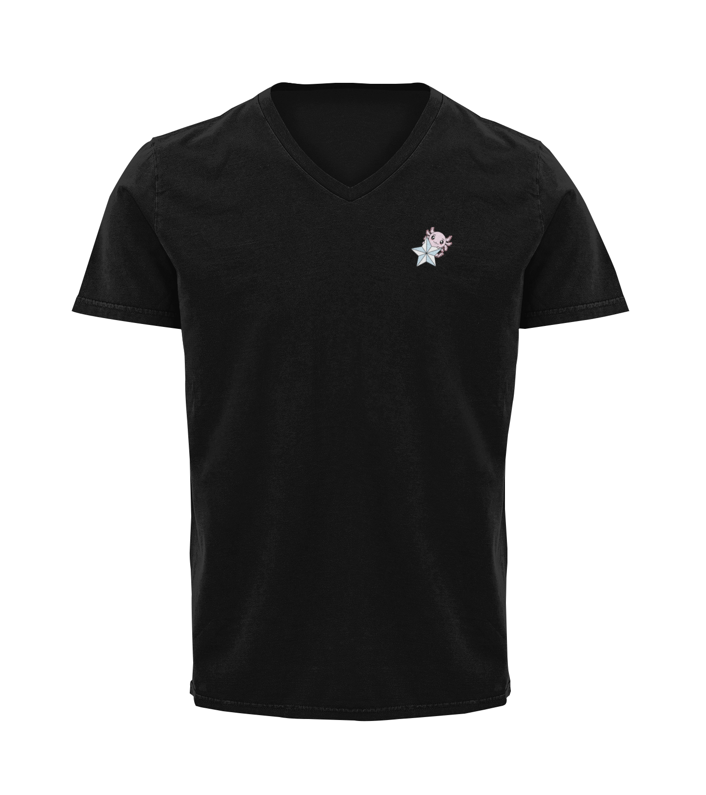 Playera Cuello V Axoloteria La Estrella Ajolote Adulto