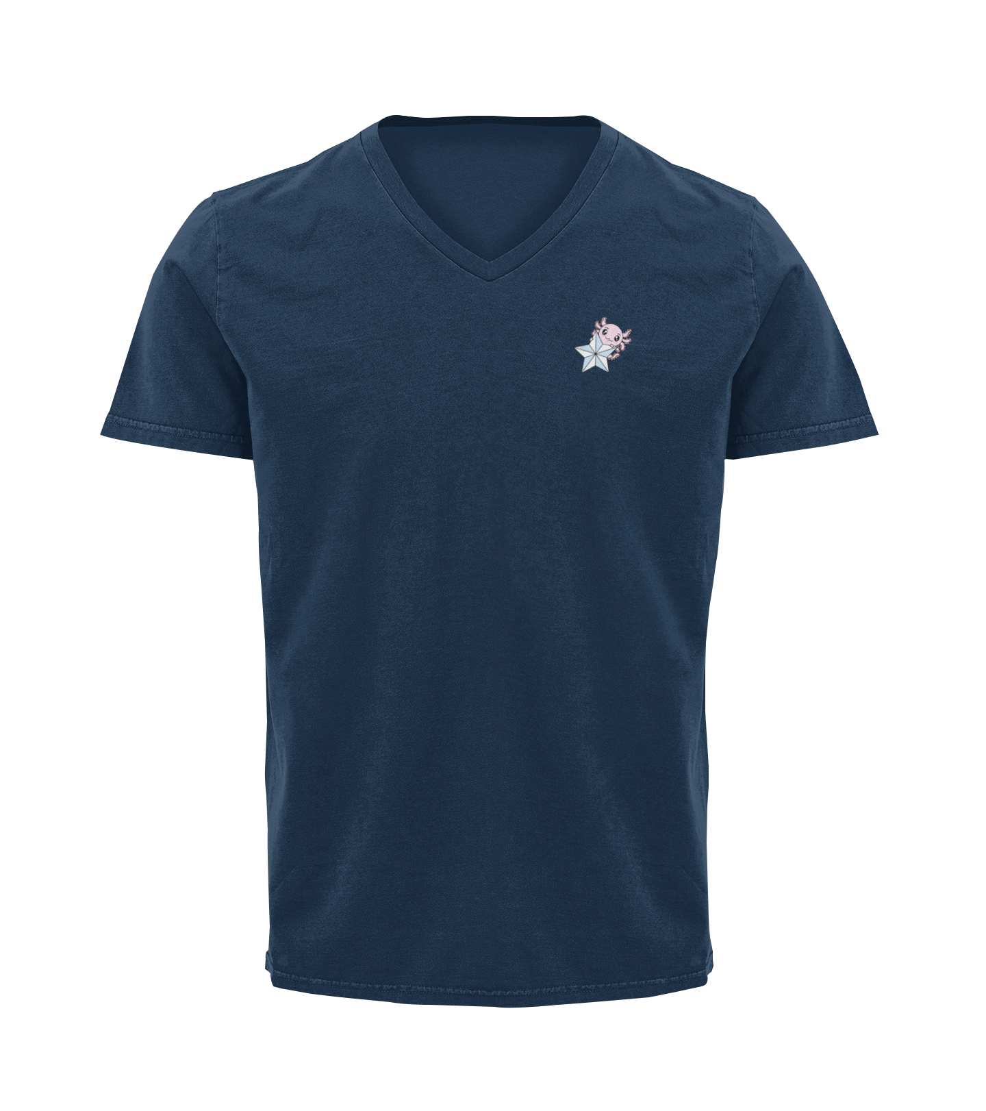 Playera Cuello V Axoloteria La Estrella Ajolote Adulto