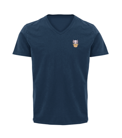 Playera Cuello V Axoloteria El Cazo Ajolote Adulto