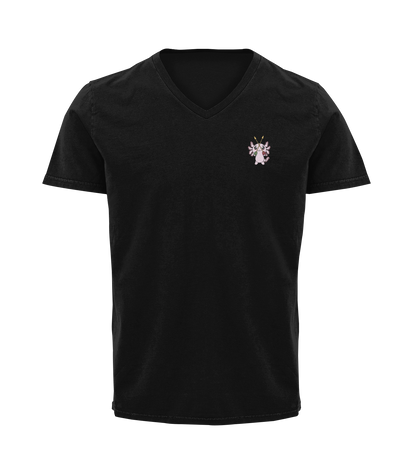 Playera Cuello V Axoloteria Las Jaras Ajolote Adulto