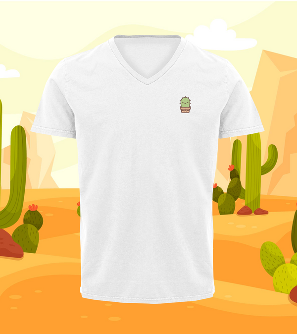 Playera Cuello V Cactus Adulto E Infantil