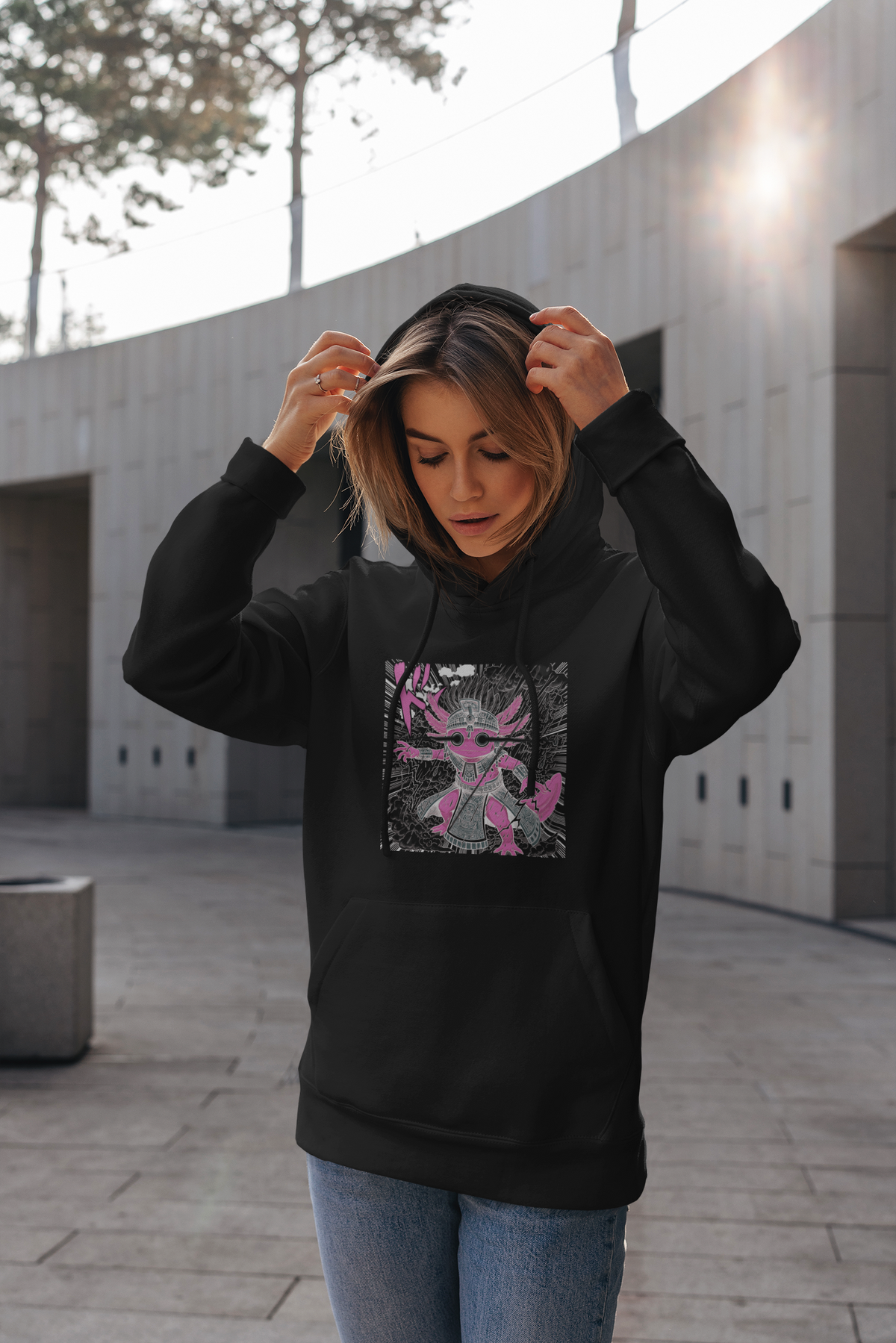 Hoodie Ajolotito Azteca Unisex