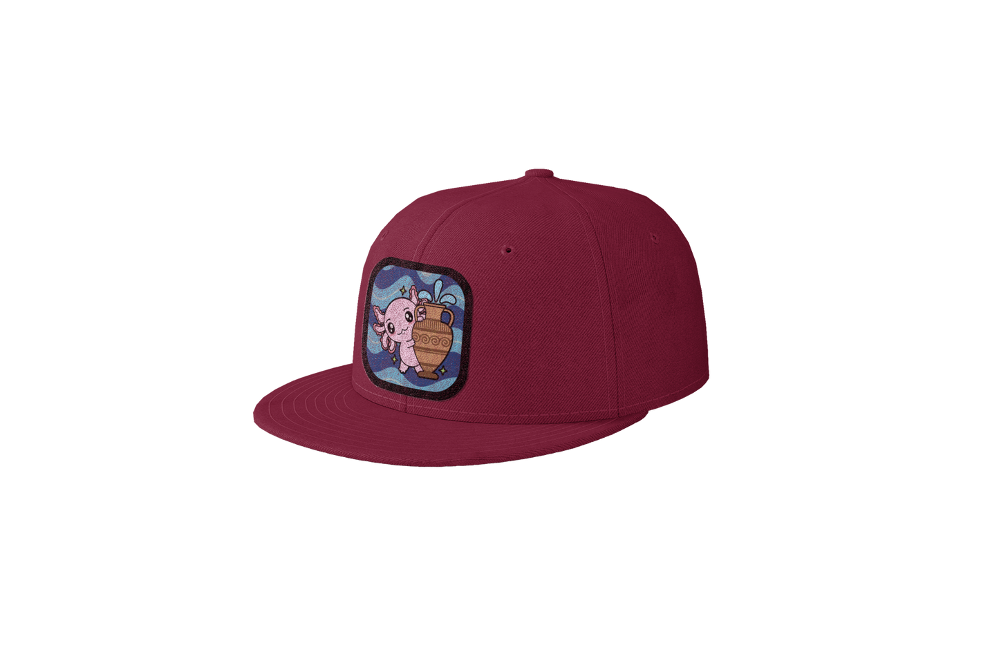 Gorra Unisex Plana Axolotzin Horoscopos Acuario Ajolote