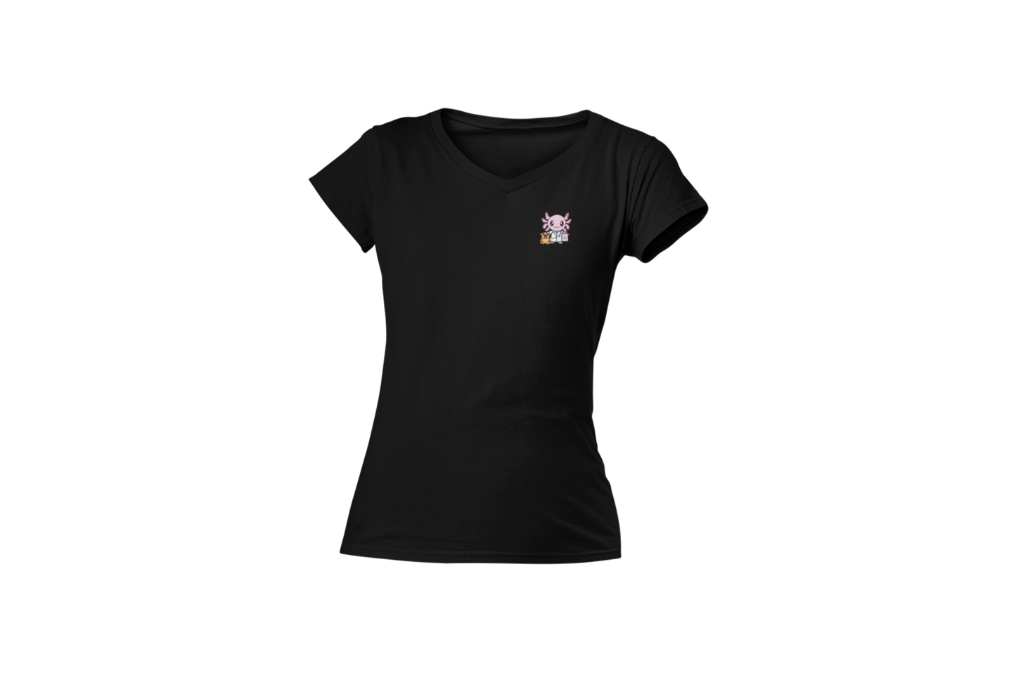 Playera Cuello V Axolotzin Veterinario Ajolote Adulto