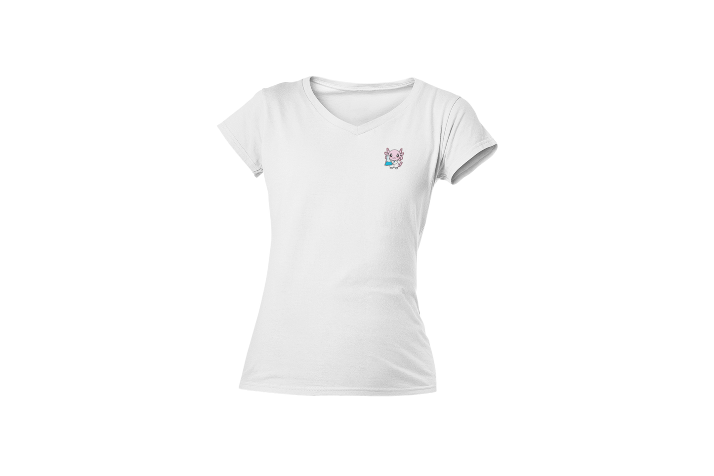 Playera Cuello V Axolotzin Quimico Ajolote Adulto