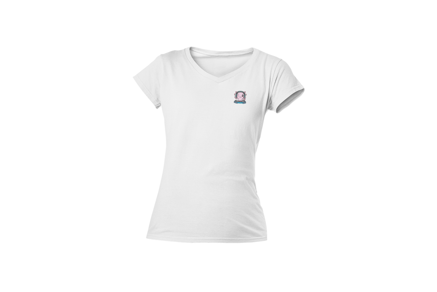 Playera Cuello V Axolotzin Dj Ajolote Adulto