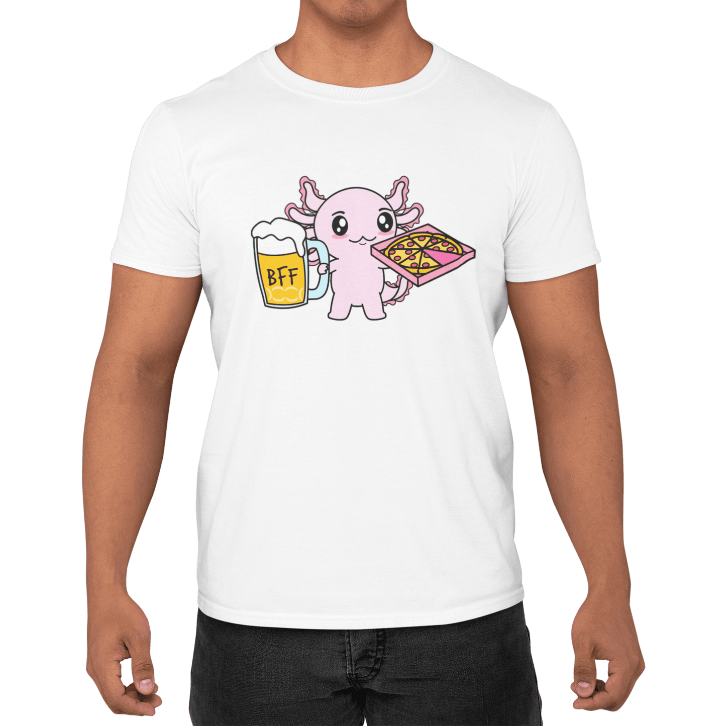 Playera Axolotzin Pizza & Cerveza Ajolote Adulto