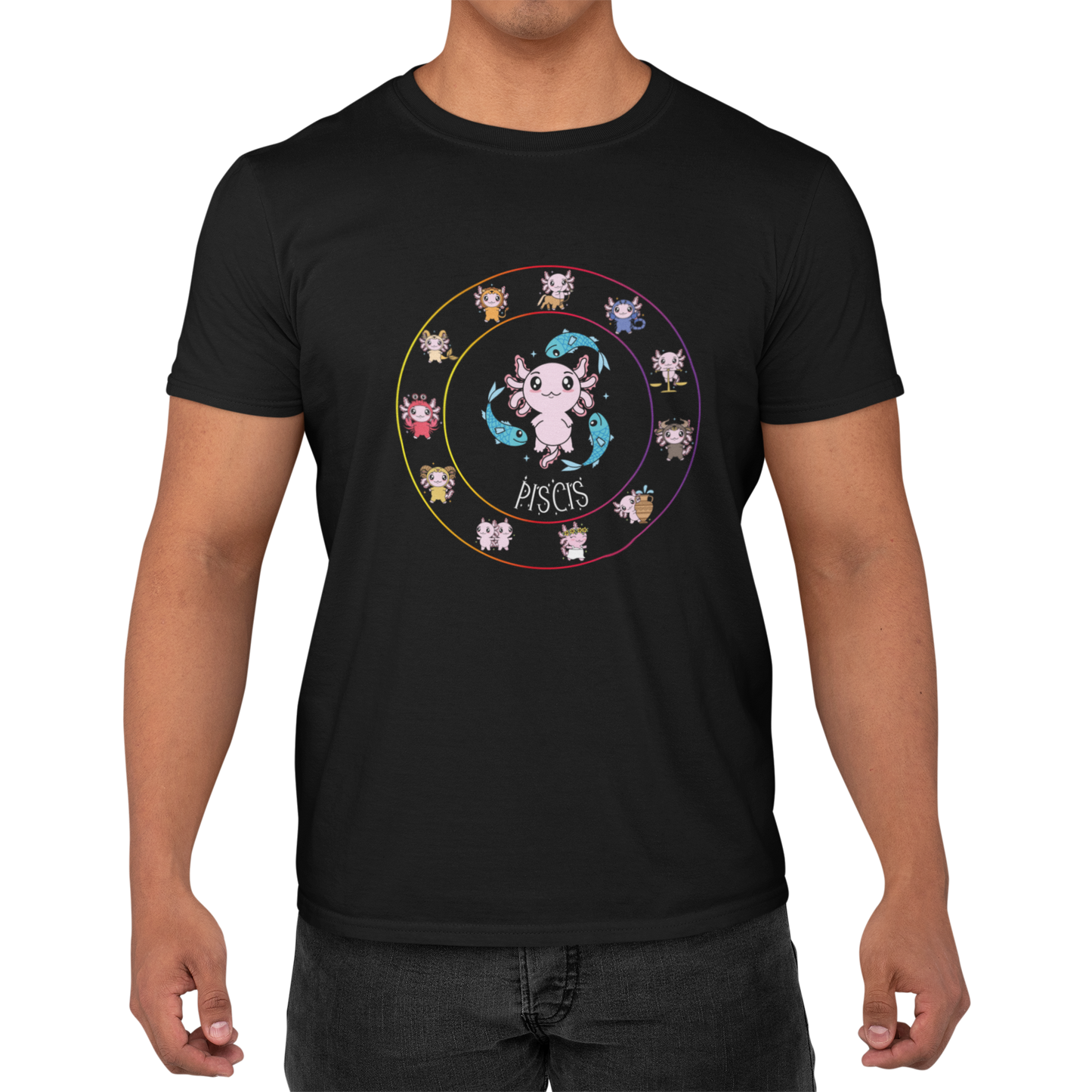 Playera Horoscopos Piscis Axolotzin Ajolote Adulto E Infantil