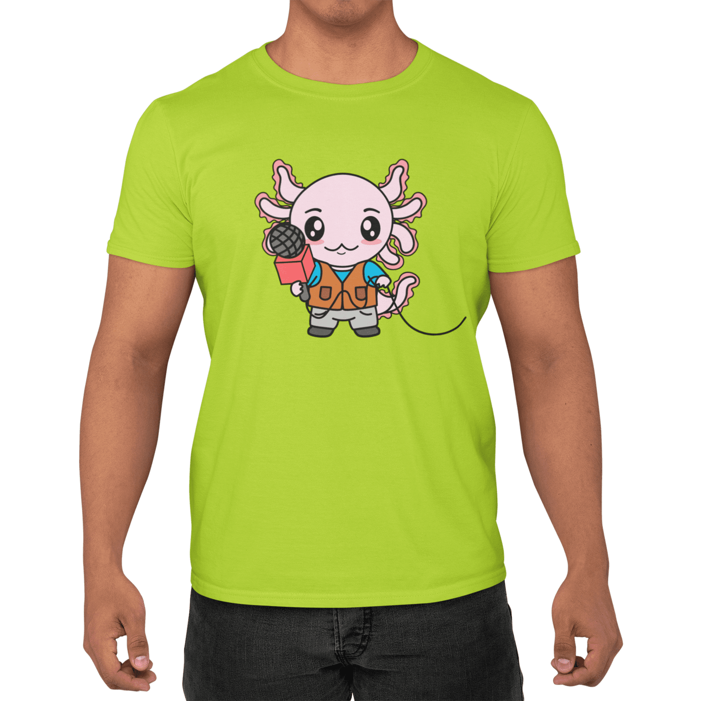 Playera Axolotzin Reportero Ajolote Adulto E Infantil