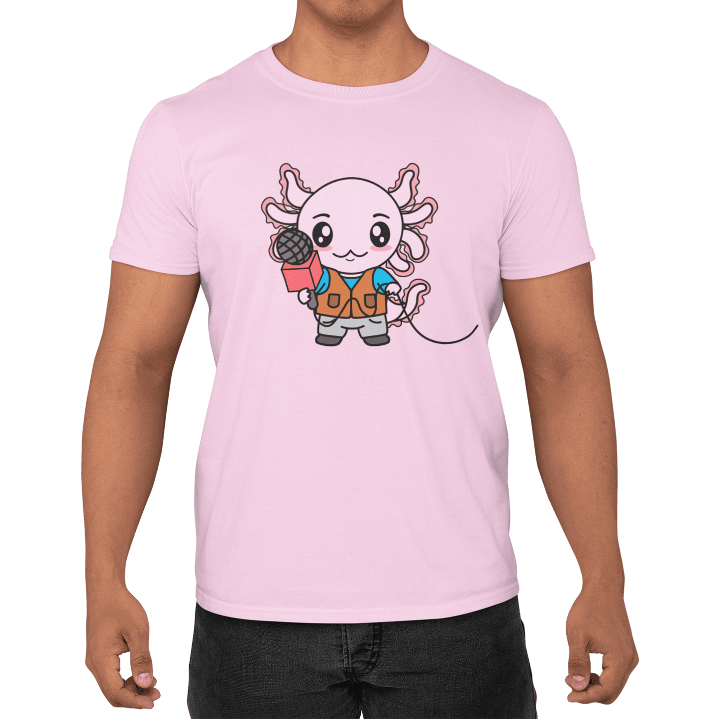 Playera Axolotzin Reportero Ajolote Adulto E Infantil