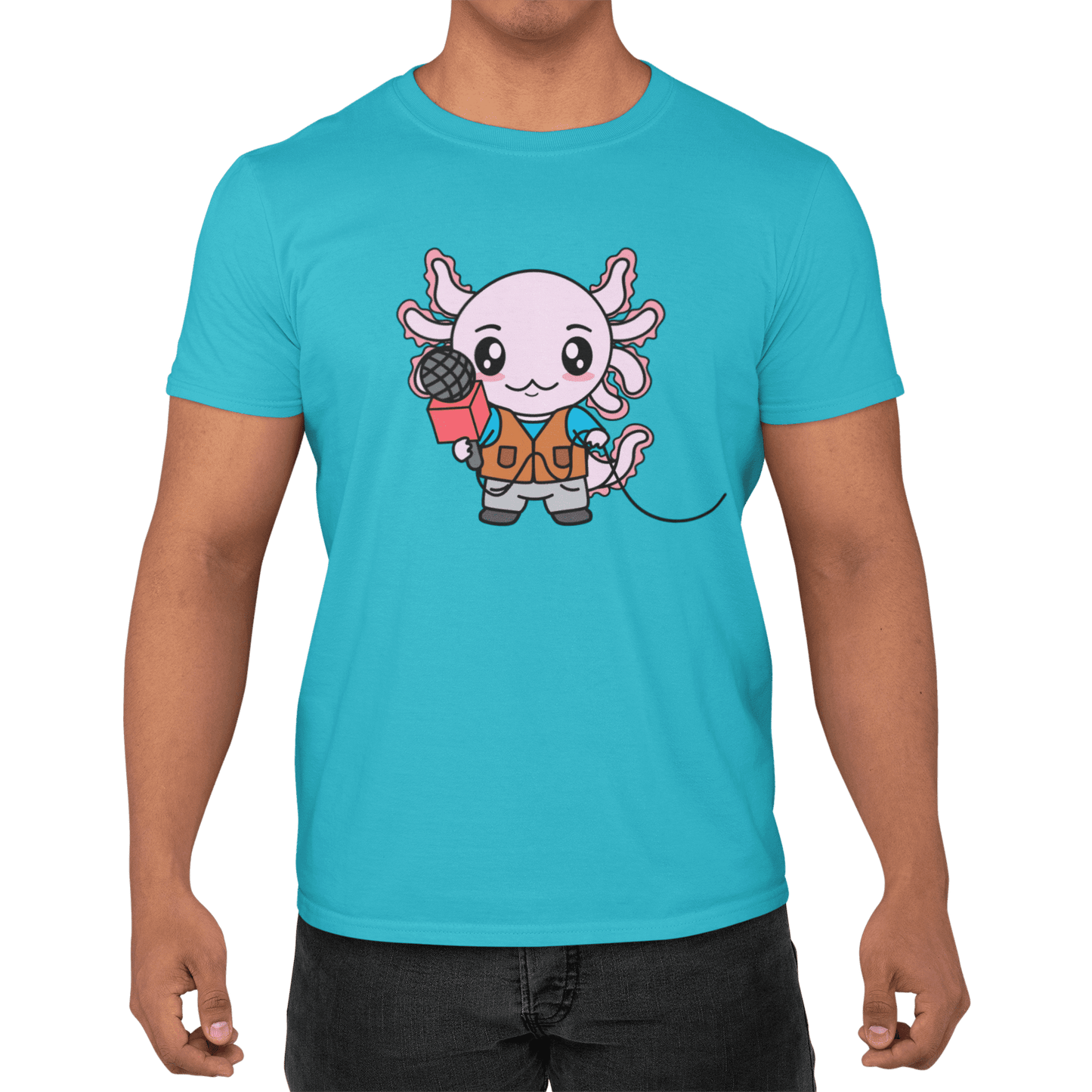 Playera Axolotzin Reportero Ajolote Adulto E Infantil