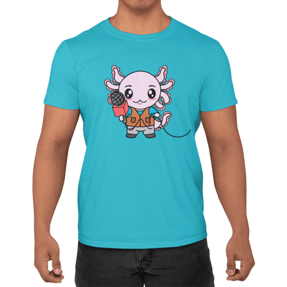 Playera Axolotzin Reportero Ajolote Adulto E Infantil