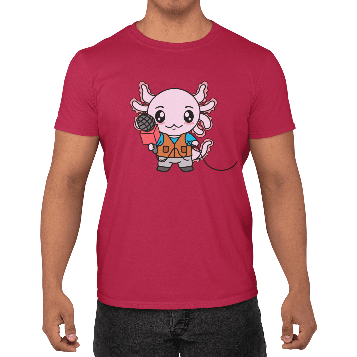 Playera Axolotzin Reportero Ajolote Adulto E Infantil