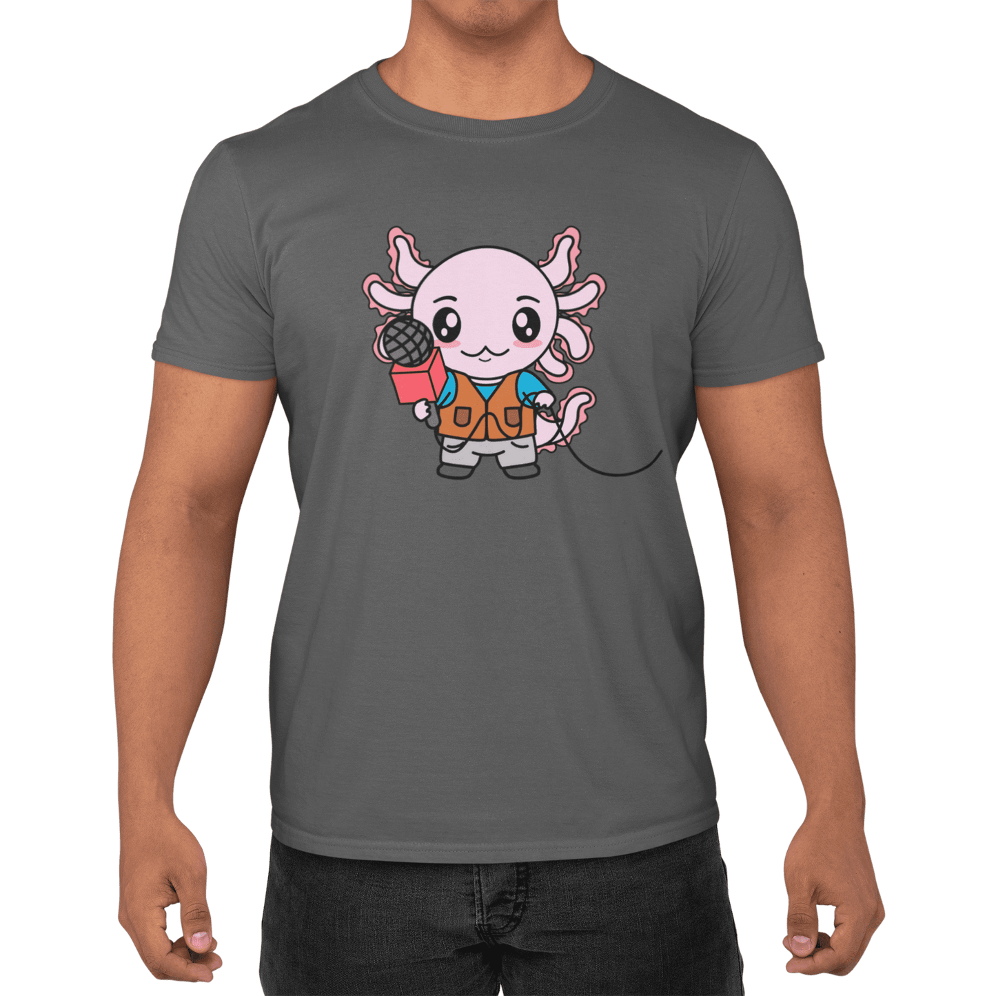 Playera Axolotzin Reportero Ajolote Adulto E Infantil