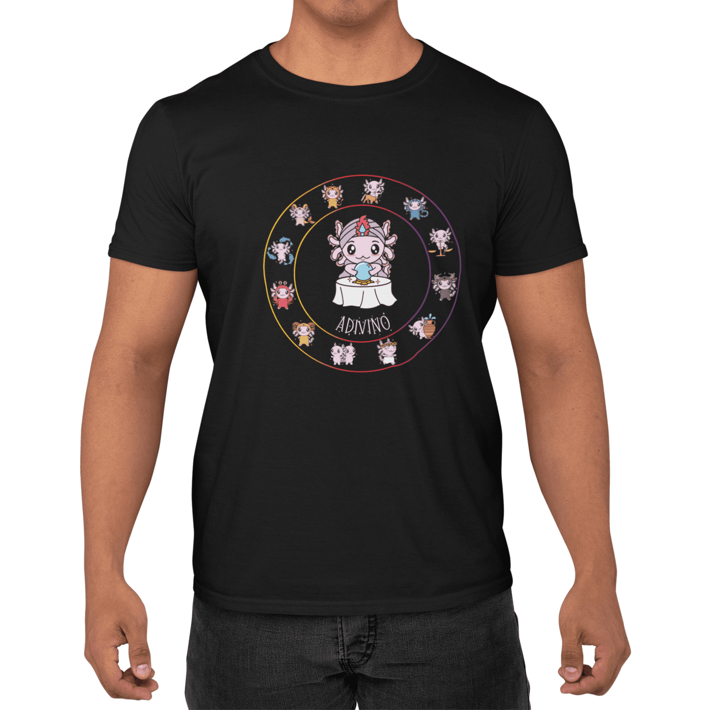 Playera Horoscopos Adivino Axolotzin Ajolote Adulto E Infantil