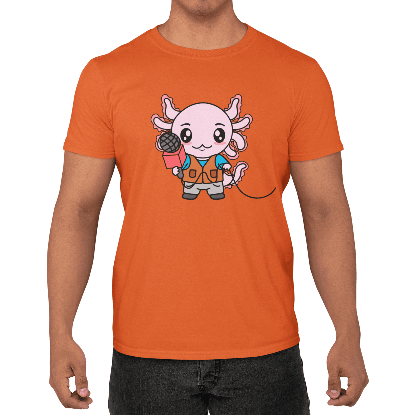 Playera Axolotzin Reportero Ajolote Adulto E Infantil