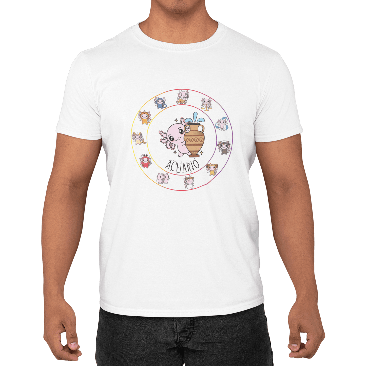 Playera Horoscopos Acuario Axolotzin Ajolote Adulto E Infantil
